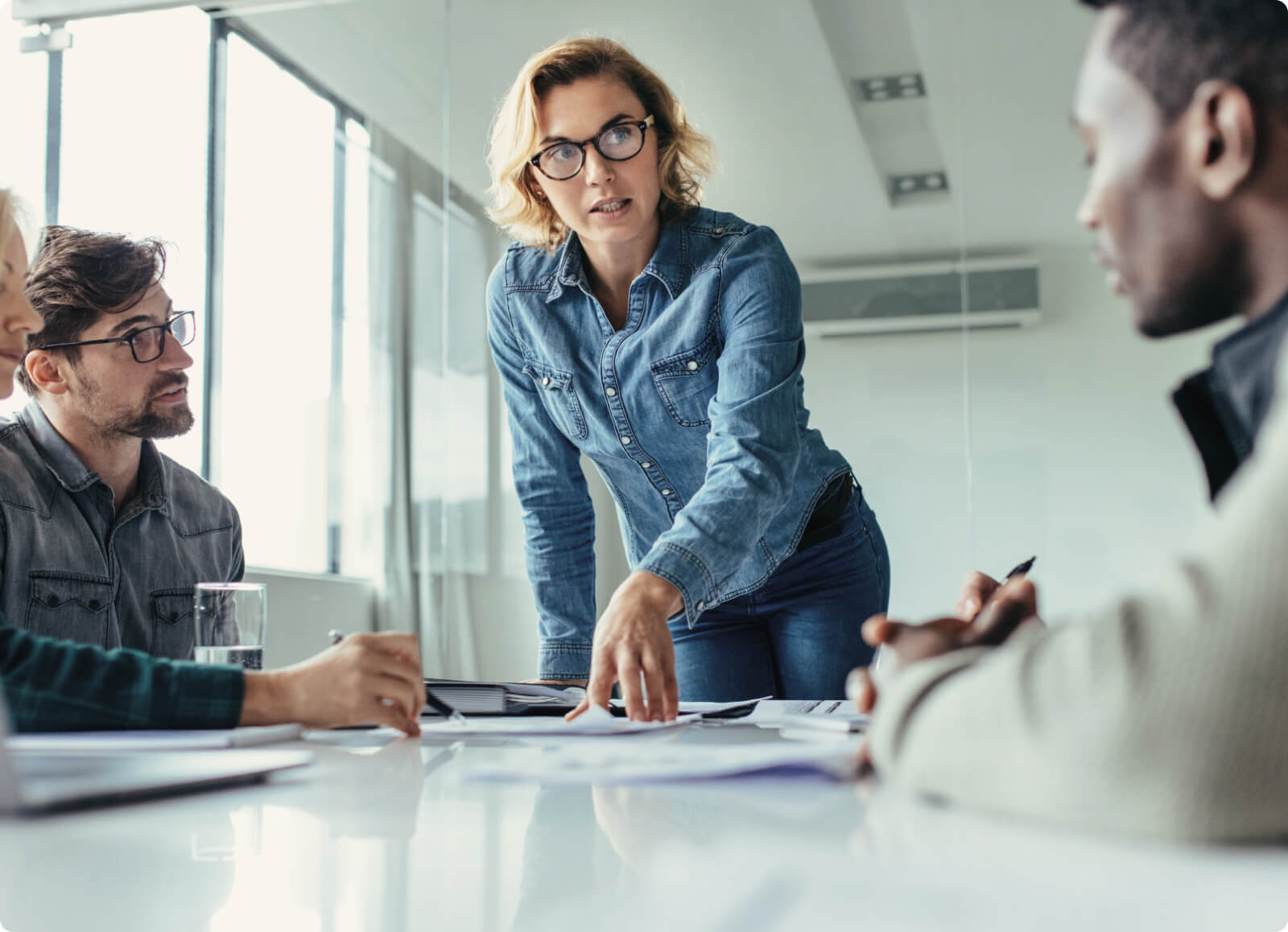 woman leading meeting