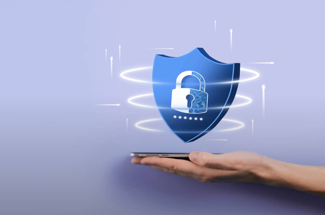 abstract cybersecurity shield